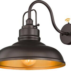 Vintage Gooseneck Wall Light Fixture 18 Inch, Outdoor Dusk to Dawn Bar